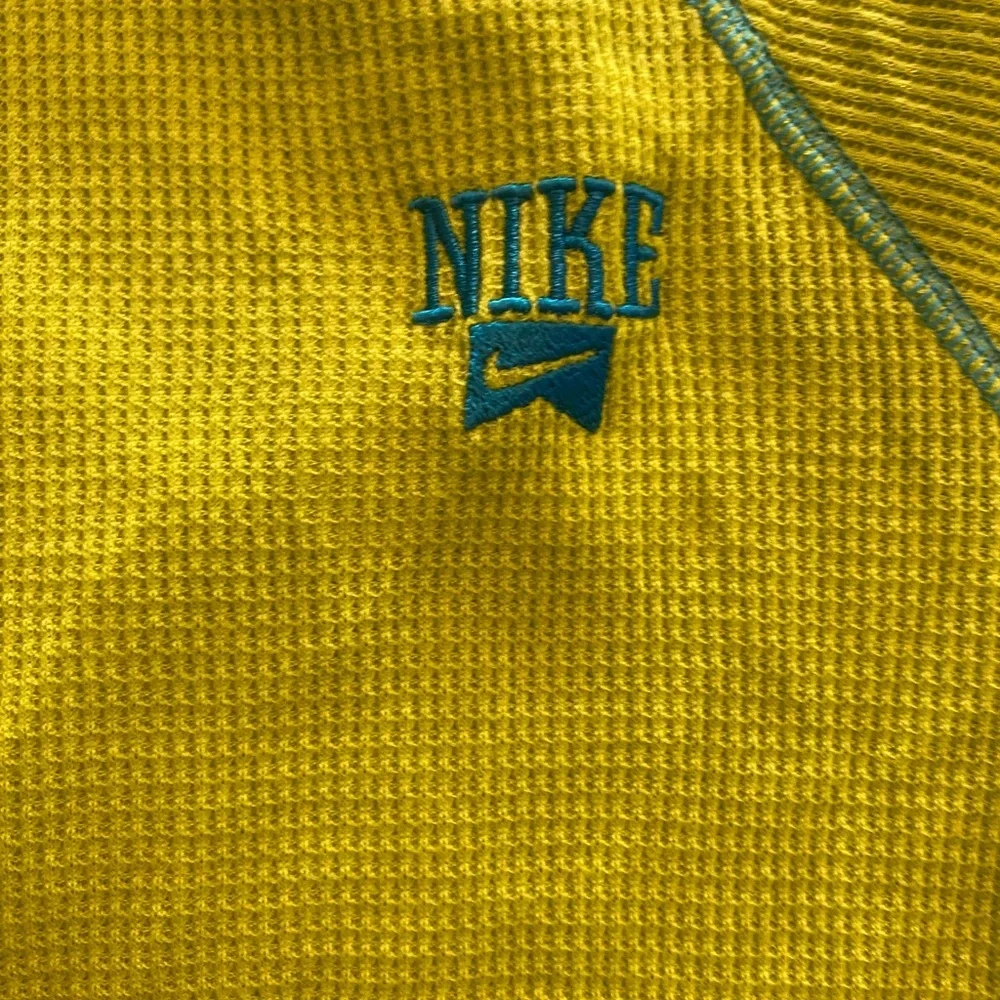 Nike Kids Yellow Long Sleeve Tee with Blue Accents